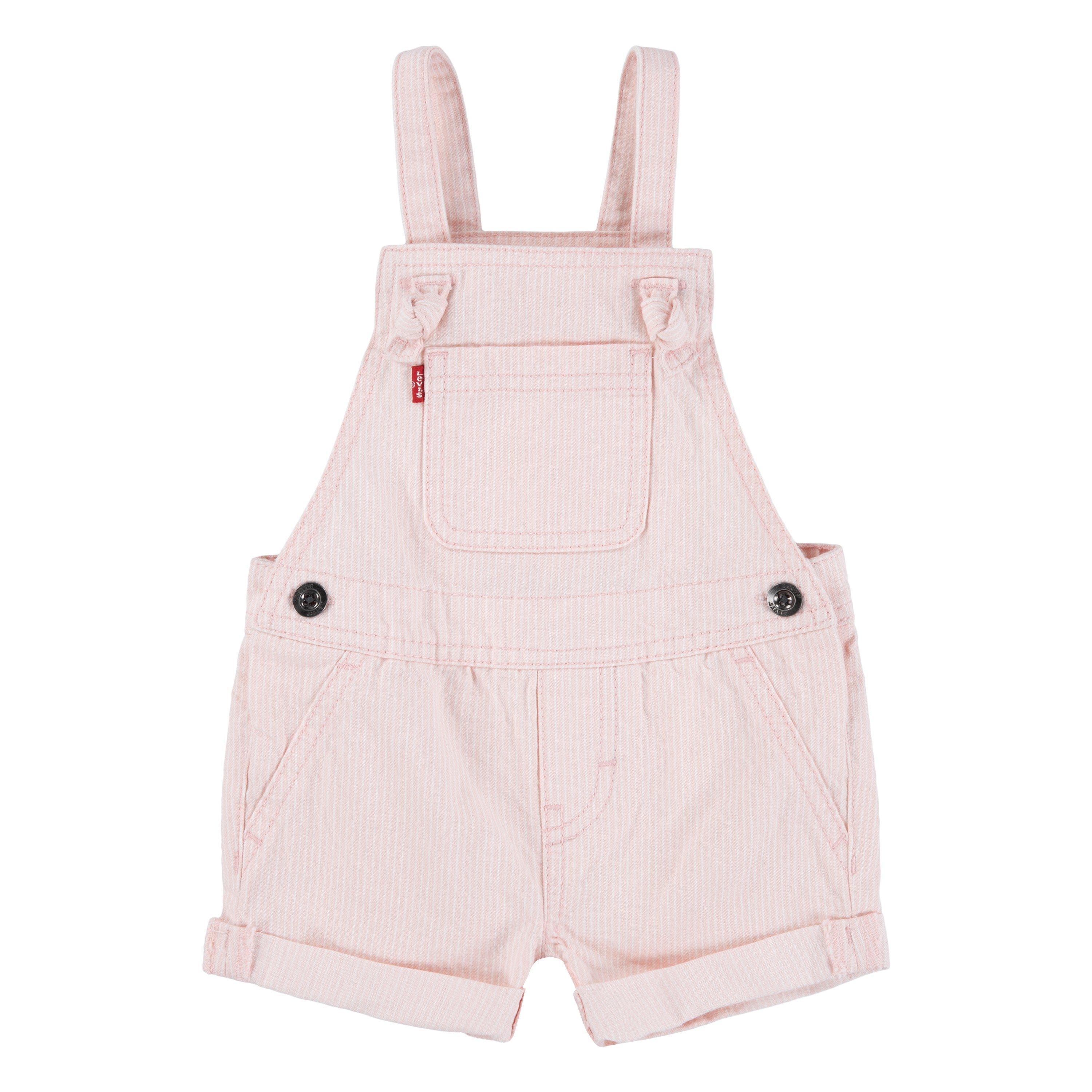 Levi's Knot Strap Infant Girls' Light Pink Wash Denim Shortalls - LIGHT PINK